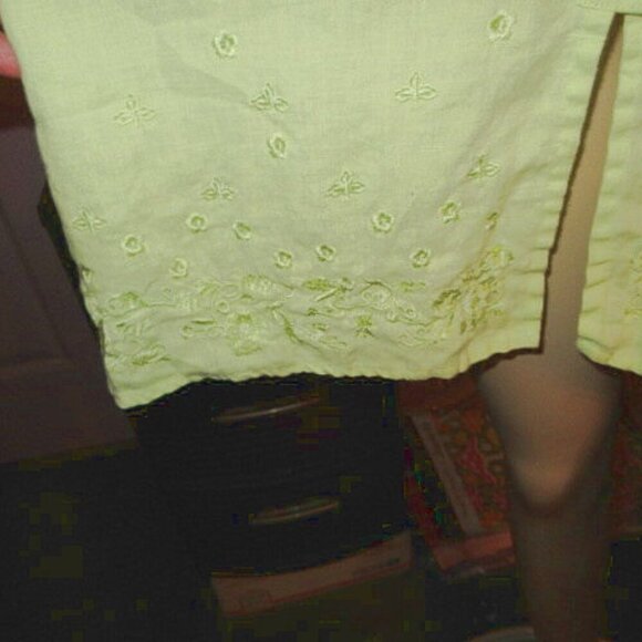 Vtg Paraphrase Linen Blouse Top Size 3X Eyelet Button Up Tunic Shirt Lagenlook - Picture 4 of 12